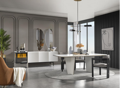 Essgruppe Garnitur Esszimmer Esstisch Luxus Stühle Essecke 9tlg Weiß